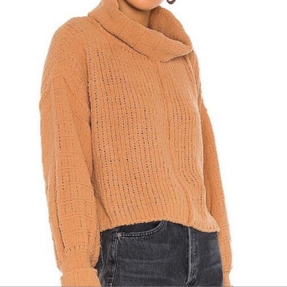 Free People Be Yours Pullover Camel Cowl Neck  Sweater Size S New with T…